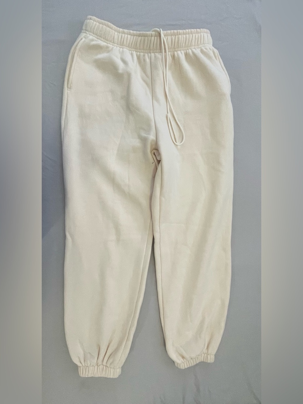 Women's Cream Drawstring Joggers